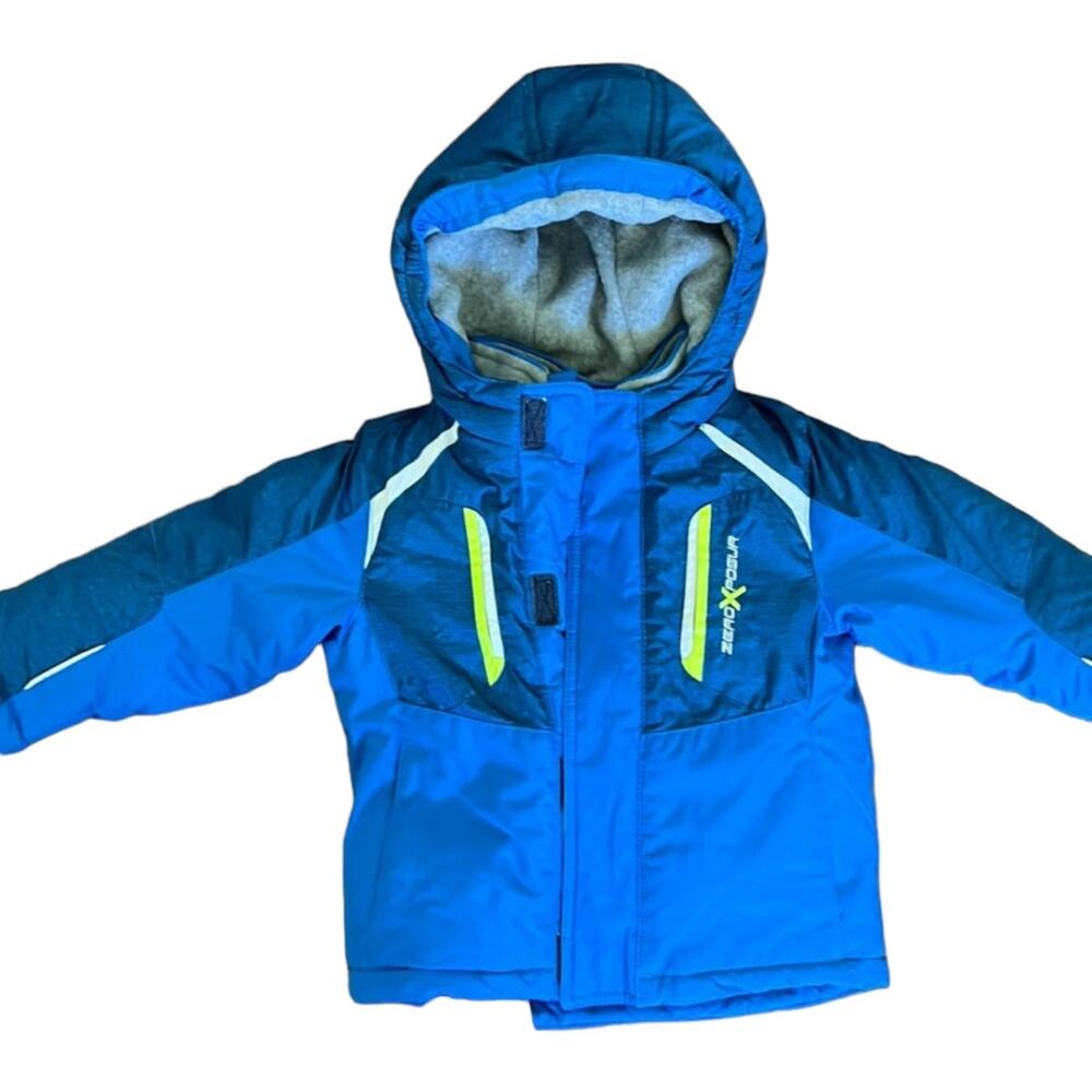 NWT $70 Baby Boys Bright Blue Warm Lined Winter Hooded  Jacket Size 12 Months